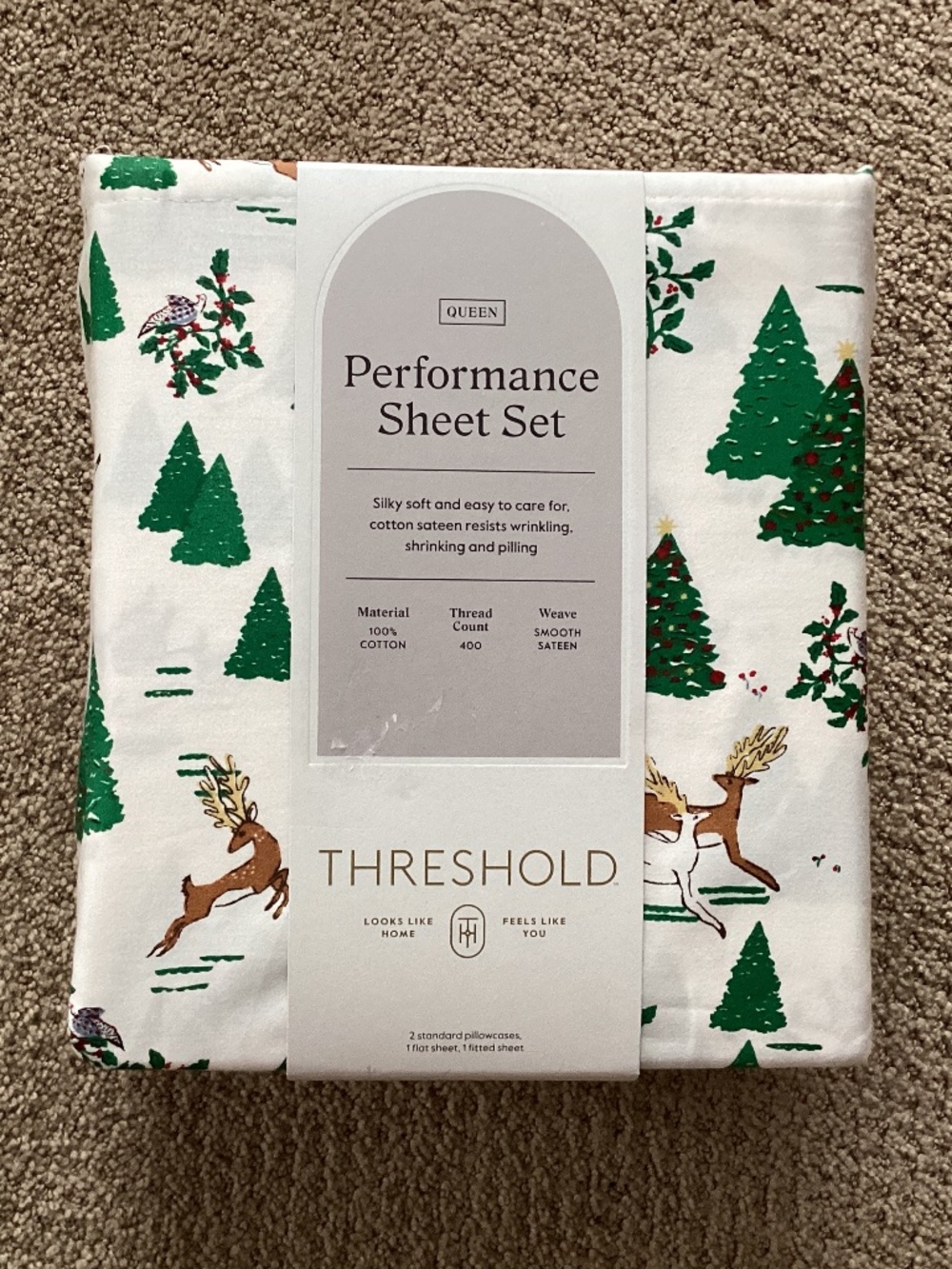 NEW Threshold Performance Queen Holiday 2025 sheet set